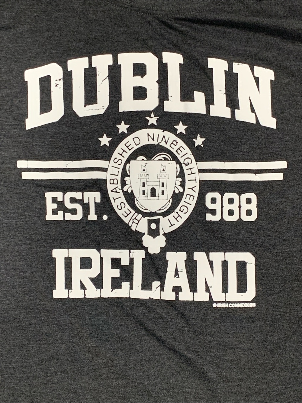 Dublin Ireland Graphic Tee in Navy with White Print (389) - Picture 3 of 4